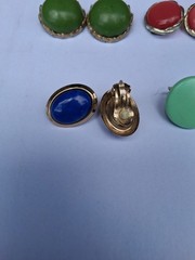 Vintage Clip On Earrings Lot 6 Pairs Plastic Lucite Retro Mod Costume Jewelry