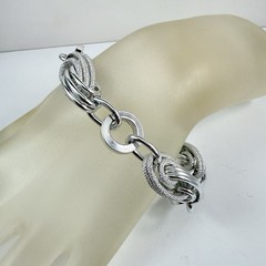 Vintage Two GERMANY Silver Tone Lightweight Bracelets Flamingo & Chain Link