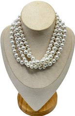 Vintage 50s 60s Japan Faux Pearls Graduated Double Strand Necklace 7mm 9mm 26.5”