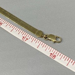 Herringbone Chain Necklace Flat Flexible Links Shiny Classic Lobster Collar 18″