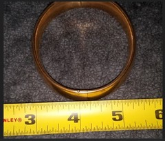 Antique Gold Filled GF Bangle Bracelet 36g, 7.5in, 1/2in Wide, Polished, Hinged