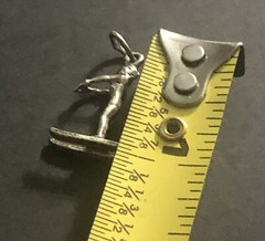 VTG Beau 925 Sterling Silver Water Ski Woman Necklace Pendant/Bracelet Charm