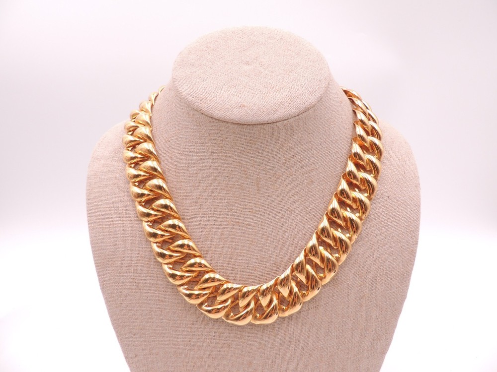 Vintage Trifari Gold-Tone Statement Necklace Chunky Collar Bib Gorgeous! Career