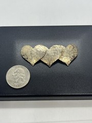 Sterling silver triple heart etched brooch pin