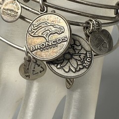 Alex Ani Bracelet Charm Lot 3 Silver Tone Dangle Mom Broncos NFL Sports Symbol