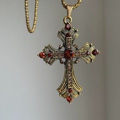Large Vintage Gothic Cross Necklace