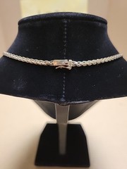 Elegant Vintage GP Sterling Silver Green Stone Chevron Style Studded Necklace