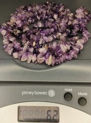 VINTAGE 7MM GENUINE AMETHYST POLISHED NUGGET NATURAL GEMSTONE NECKLACE 17′ 62g