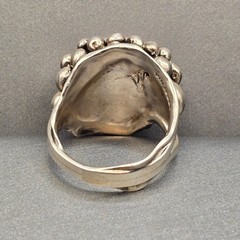 Vintage Masha Archer Sterling Silver Pink Mabe Pearl Ring Size 7 Brutalist
