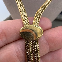 Vintage Monet Necklace Gold Tone Bolo Slide Tassel 20”