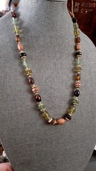 Vintage Lucite Multi color Bead necklace. 28 In