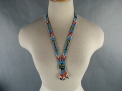 Vintage 1970s 1980s American Southwest Beaded Necklace Souvenir Phoenix Bird