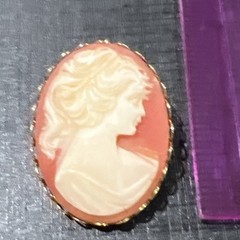 Vintage Cameo Brooch 1.5 In