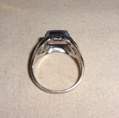 Vintage Sterling Silver Moss Agate Ring Sz 11