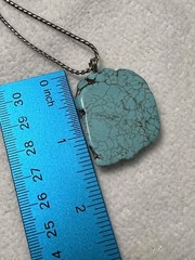 SOUTHWESTERN SILVER TONE FAUX TURQUOISE STONE LARIAT WRAP NECKLACES ADJUSTABLE