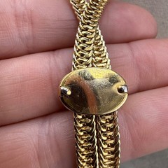 Vintage Monet Necklace Gold Tone Bolo Slide Tassel 20”