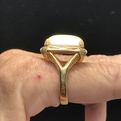 Vintage 18K HGE Gold Plated Bold Look Faux Pearl Ring varied sizes