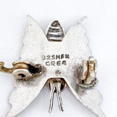 Estate Mexico Sterling Silver 925 Butterfly Pin Brooch