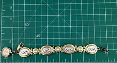 Pedre Quartz Bracelet Watch Vintage Charm Intaglio Lion Panels 8″ Roman Revival