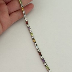 Ross Simons 925 Sterling Silver Gold Vermeil Genuine Multi Gemstone Bracelet 7.5