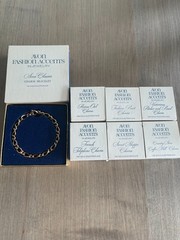 Vintage Avon Gold Tone Charm Bracelet Victorian Style Boot Chair Phone Owl~NOS