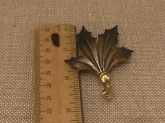 Vintage Lind Gal Oak Leaf Leaves Bouquet Brooch Pin Enameled Botanical Signed
