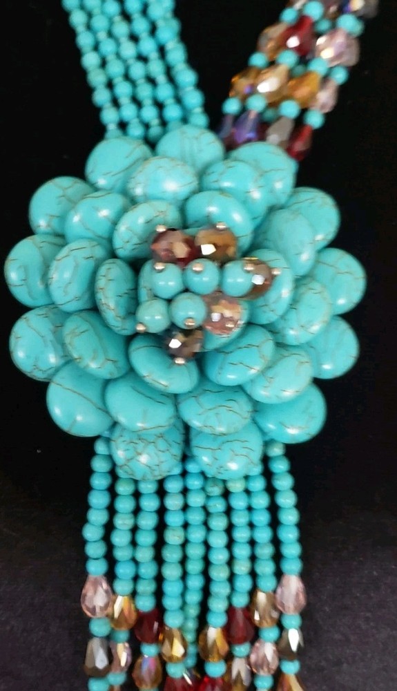 Joan Rivers RETIRED “Starlet Style ” Lariat Necklace In Faux Turquoise