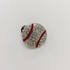Sports Ball Brooch Pins Rhinestone Football Basketball Soccer Baseball