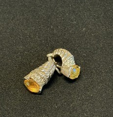 Judith Ripka Sterling Silver Earrings for Pierced Ears w/ Citrine & CZ Stone