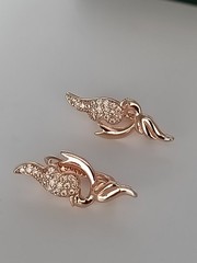 Vintage 1990-s 14 Ct Rolled Gold Zircons Earrings-Hallmarked 585 RG