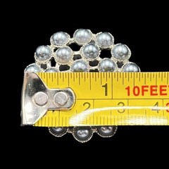 Vintage Brooch Gray Imitation Pearl Round Silver Tone Base Metal Costume Jewelry