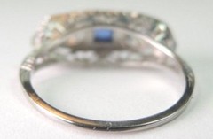 Antique Art Deco Diamond Engagement 14K White Gold Ring Size 7 UK-N1/2 EGL USA