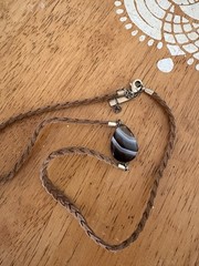 Banded Agate And Pearl Necklace Lot