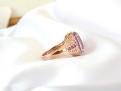 Rose Gold on Sterling Silve 925 Pink Topaz Doublet Chuck Clemency Ring 6