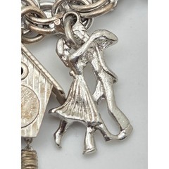 Heavy Vintage Jem Ster Sterling Charm Bracelet – 14 Sterling Charms 8″