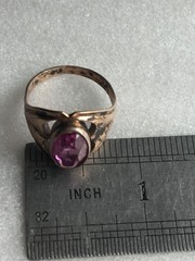Rings silver 875 Gold plated pink-purple corund Russian Soviet vintage USSR
