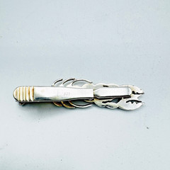 VTG Sterling Silver Lobster Tie Clip W Design Mark 925 Modernist Bar 2.25in