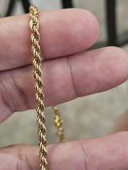 Vintage Monet Necklace Lot Of 2 Gold Tone Diamond Shaped Link And Rope Chain