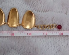 Vintage Red & Gold Tone Choker Necklace & Earrings Set Statement Costume Jewelry