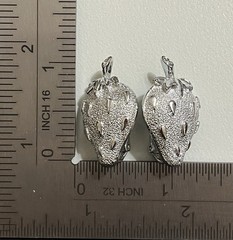 Vintage Sarah Coventry Strawberry Ice Brooch Earring Set 1968 Silver Tone Signed