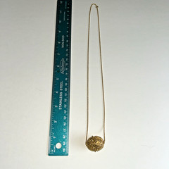 Metropolitan Museum Of Art Oval Gold Filigree Bead Necklace 24”
