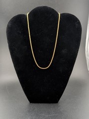 Vintage Signed Trifari 2 mm Rope Chain Necklace 14k Gold Filled 16 Inches