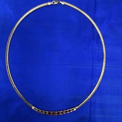 VTG Sterling Silver Ruby Colored Choker Necklace Signed BB ~14.58g ~17″ Korea
