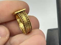 Vintage 18k Gold Studded Belt Buckle Ring Band