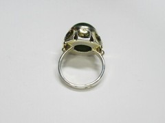 Vintage USSR sterling silver ring 875 star, nephritis, 7,81 gr, ring size 7.