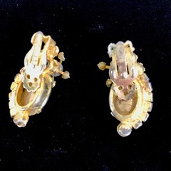 Vtg D&E Juliana BOOK PIECE Montana Blue Etched Bracelet & Earring Set