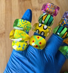 Vintage Acrylic Dome Rings Lot Assorted Sizes Colors Plastic Fashion Jewelry