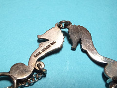 Antique 1920s Carl Schon Seahorse Sterling Silver Bracelet, 11,74 grams