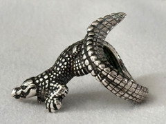 VINTAGE .925 STERLING SILVER FIGURAL ALLIGATOR RING…14g…SIGNED