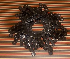 RARE GARNET RHINESTONE VINTAGE FRINGE BROOCH JAPPANED